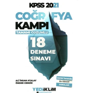 Yediiklim Yayınları 2021 KPSS Coğrafya Kampı Tamamı Çözümlü 18 Deneme Sınavı