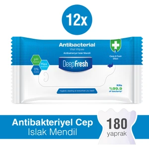 Deep Fresh Antibakteriyel Islak Cep Mendili 12 x 15 Yaprak