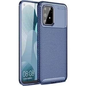 Samsung Galaxy M31S Kılıf Karbon Delüx Tpu Silikon Dlx Lacivert