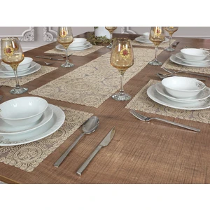 Tropik Home Amerikan Servis Supla Takımı ve Runner Seti 6 Peçeteli 7 Parça Set 32 x 32 cm