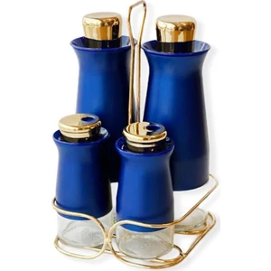 Sembol Kitchen Art-50 Stantlı 4’lü Yağlık Sirkelik Takımı Mavi