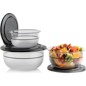 Kristalin Servis 3'lü Set Siyah 1,1 x 2,1 x 3,5 Lt.