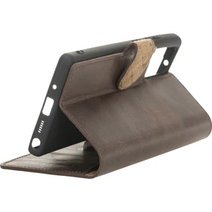 Wallet Case Deri Telefon Kılıfı Note 20  TN03 Kahve Rfıd