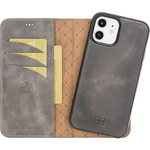 Mw Deri Telefon Kılıfı iPhone 12/12 Pro TN18EF Gri Rfıd
