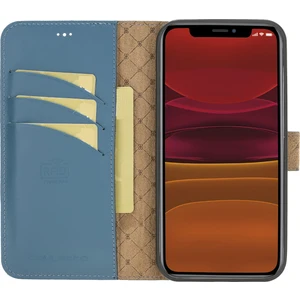 Mw Deri Telefon Kılıfı iPhone 12 Mini BRN4EF Mavi Rfıd
