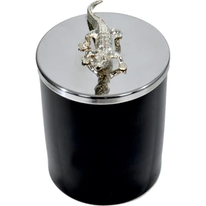 Lyn Home  Gümüş Timsah Tepelikli Büyük Boy Siyah Mum