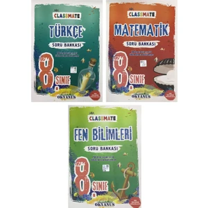 Okyanus Yayınları 8. Sınıf Türkçe-Fen-Matematik Classmate Soru Bankası Seti