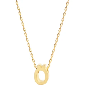 925 Ayar Gümüş Sarı Zincir Ö Harf Kolye