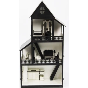 Woody Life Ahşap Oyuncak Ev 80 cm - Siyah
