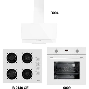 Hawaii Beyaz Mega Ankastre SET(D004 Davlumbaz +B2140 Ocak +6009 Fırın)