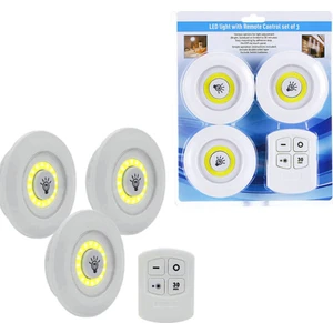 3lü Uzaktan Kumandalı Yapışkanlı Kablosuz LED Spot Lambalar
