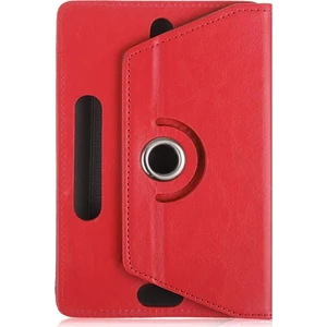 Reeder M8 GO Tablet Kılıf Deri Standlı Dönerli Universal 8" Kırmızı