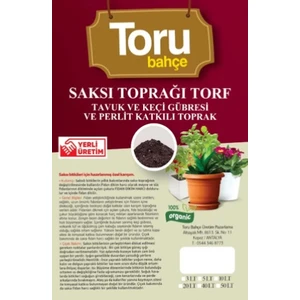 Ahşap Sepeti Saksı ve Bahçe Toprağı Torf Tavuk Keçi Gübreli ve Perlit Katkılı Toprak 10 Lt