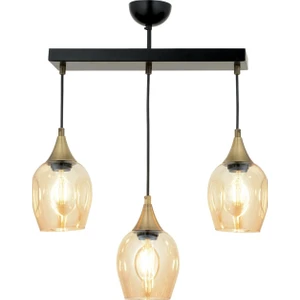 AVONNI AV-65234-3Y-BSY Siyah Boyalı Modern Avize E27 Metal Cam 60x10cm