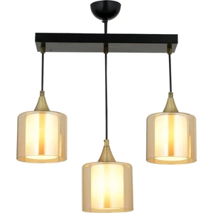 AVONNI AV-65233-3Y-BSY-B Siyah Boyalı Modern Avize E27 Metal Cam 60x14cm