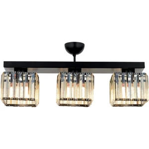 AVONNI AV-65232-3Y-BSY Siyah Boyalı Modern Avize E27 Metal Kristal 65x15cm