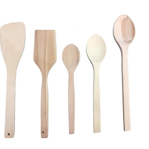 Ahşap Tahta Kaşık-Spatula 5 Çeşit