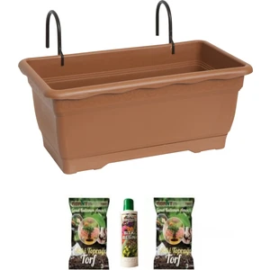 Emek Dekoratif 1 Adet 4,5 lt Metal Askılı Balkon Saksı 2 Toprak  225 ml Besini