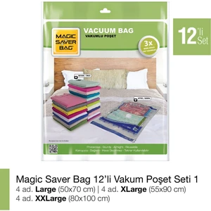 Magic Saver Bag 12’li  Vakumlu Poşet Set