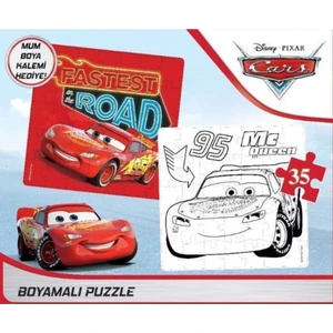 Puzzle 54 Parça Cars - Boyamalı