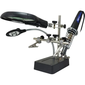 Masa Üstü Ledli Mini Büyüteç Havya Standı MG16129-C