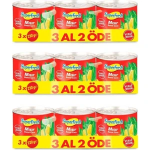 Mısır Konserve 220 gr x 3'lü x 3 Paket