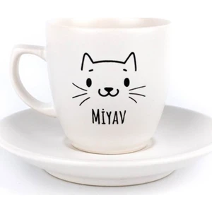 Palto Tasarım Miyav Krem Türk Kahvesi Fincanı