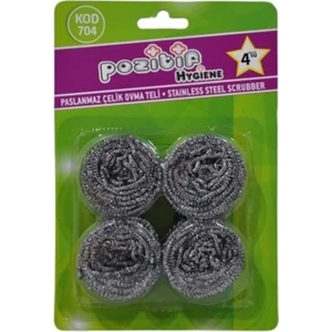 Pozitif Hygiene Paslanmaz Çelik Ovma Teli 4'lü Paket