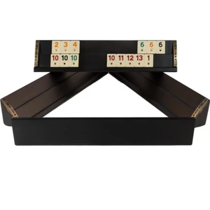Helena Wood Art Vip El Yapımı Masif Ahşap Siyah Okey Takımı