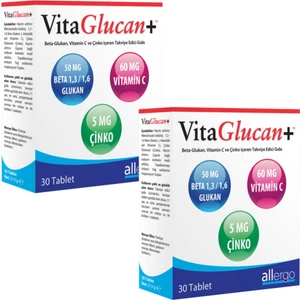 2 Adet Vitaglucan+ 30 Tablet | Beta Glukan + Vitamin C + Çinko