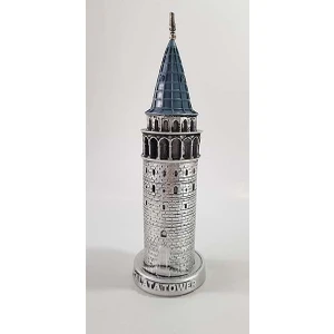 Hediye Seviyorum Galata Kulesi Biblo Gümüş Küçük 23CM