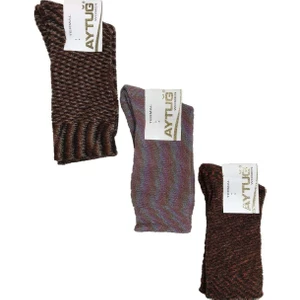 Aytuğ kadın Renkli Kışlık Termal Soket Çorap 3'lü Paket