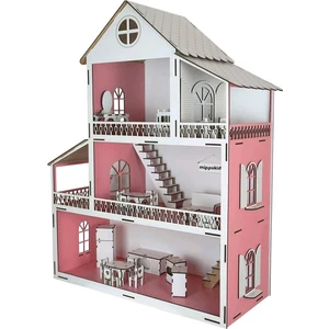 Zeycan Lazer Ahşap Eğitici Barbie Oyun Evi