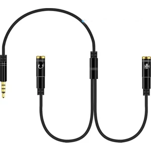 Kulaklık Mikrofon Birleştirici Kablo 3.5 Mm Erkek To 2X 3.5 Mm