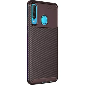 Smart Tech Huawei P30 Lite Karbon Desenli Negro Silikon Kılıf Kahverengi