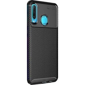 Smart Tech Huawei P30 Lite Karbon Desenli Negro Silikon Kılıf Siyah