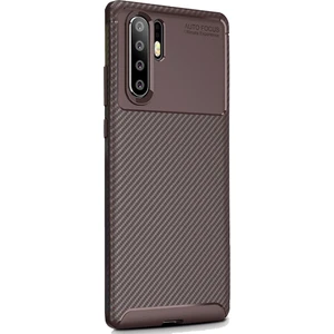 Smart Tech Huawei P30 Pro Karbon Desenli Negro Silikon Kılıf Kahverengi