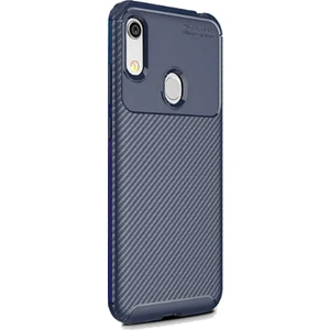Smart Tech Huawei Y6 2019 Karbon Desenli Negro Silikon Kılıf Lacivert