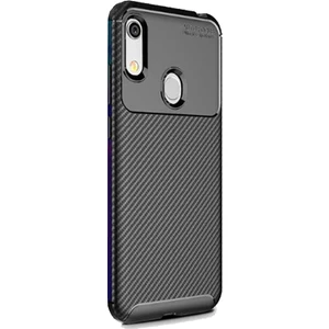 Smart Tech Huawei Y6 2019 Karbon Desenli Negro Silikon Kılıf Siyah