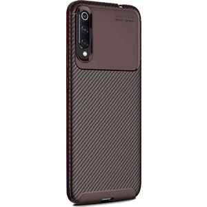 Smart Tech Xiaomi Mi 9 Karbon Desenli Negro Silikon Kılıf Kahverengi