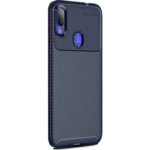 Smart Tech Xiaomi Redmi Note 7 Karbon Desenli Negro Silikon Kılıf Lacivert