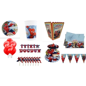 İzmir Party Store Spiderman 24 Kişilik Doğum Günü Seti