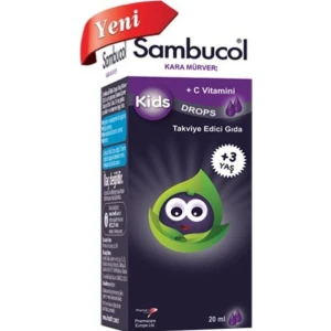 Kids Kara Mürver Özütü Drops Takviye Edici Gıda 20 Ml(+3 Yaş)