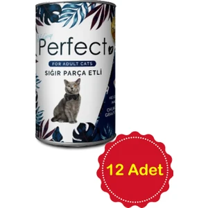 12'li Perfect Yetişkin Kedi Parça Etli Soslu Sığır Etli 400 gr