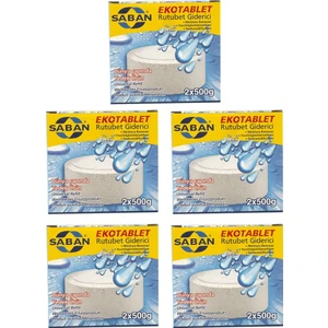 Saban nem Alıcılı ve Rutubet Giderici Yedek Tablet  2X500 gr Naturel 5'li Paket