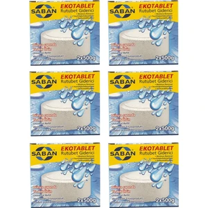 Saban nem Alıcılı ve Rutubet Giderici Yedek Tablet  2X500 gr Naturel 6'li Paket