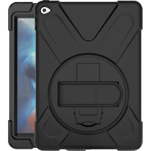 Hesaplı Dünya iPad Air 2 Kılıf Omuz Askılı Standlı Tam Koruyucu Üç Katmanlı