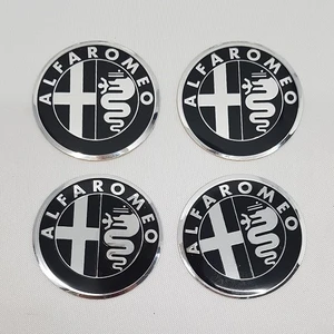 Jant Göbeği Arma Alfa Romeo Alüminyum Yapıştırma 4'lü 60mm Siyah