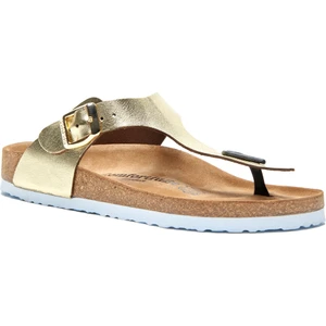 /  Aliz - Deri Parmak Arası Terlik ( Altın Baskılı Deri )