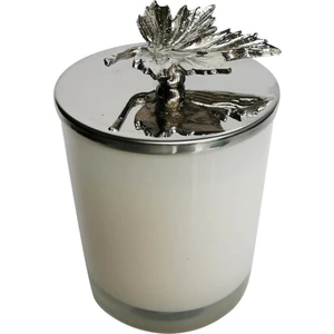Lyn Home Gümüş Çınar Yaprağı Tepelikli Beyaz Mum